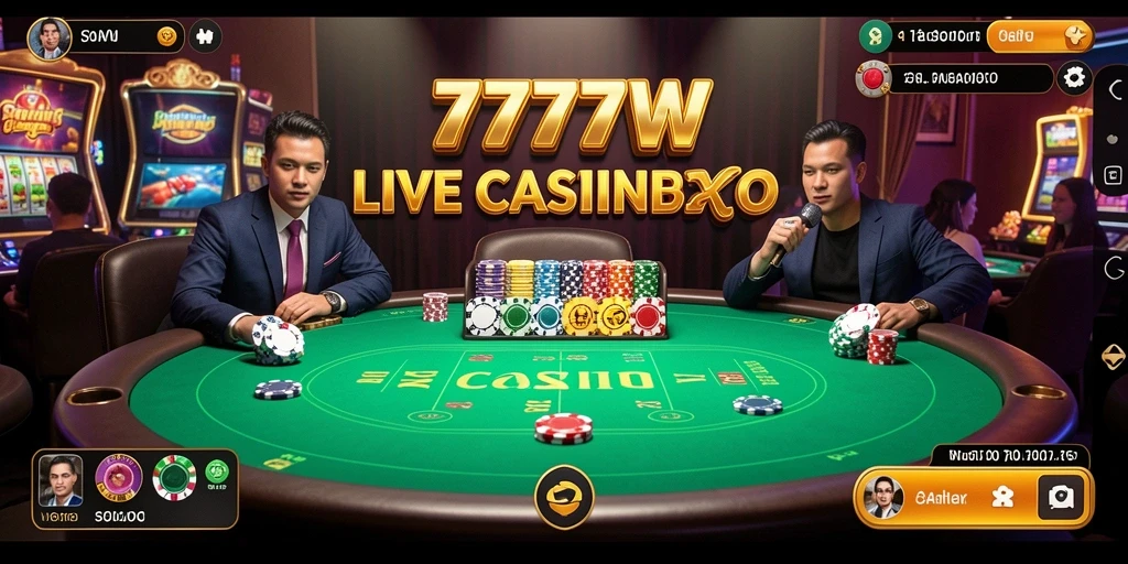 Gameplay Live Casino yang interaktif dan mendebarkan di 7777W.