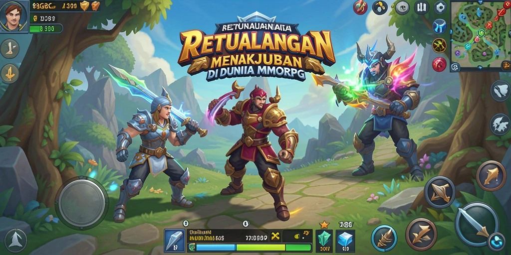 Screenshot gameplay 8G8G yang menggambarkan pertarungan epik dalam MMORPG.