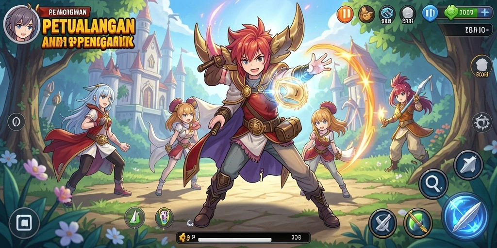 Screenshot gameplay dari 8ID menampilkan karakter anime yang dinamis.