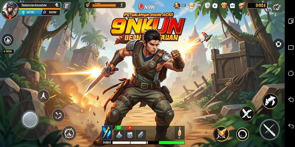 Gameplay seru dalam aksi cepat 9N9N.