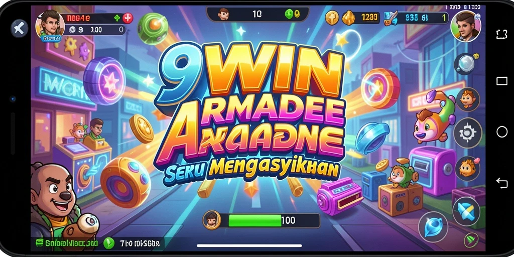 Tangkapan layar 9WIN menampilkan momen intens dalam gameplay arcade.