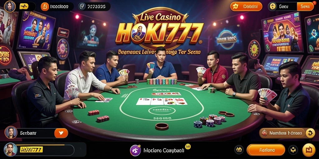 Screenshot HOKI777 menampilkan gameplay Live Casino yang seru dan interaktif.