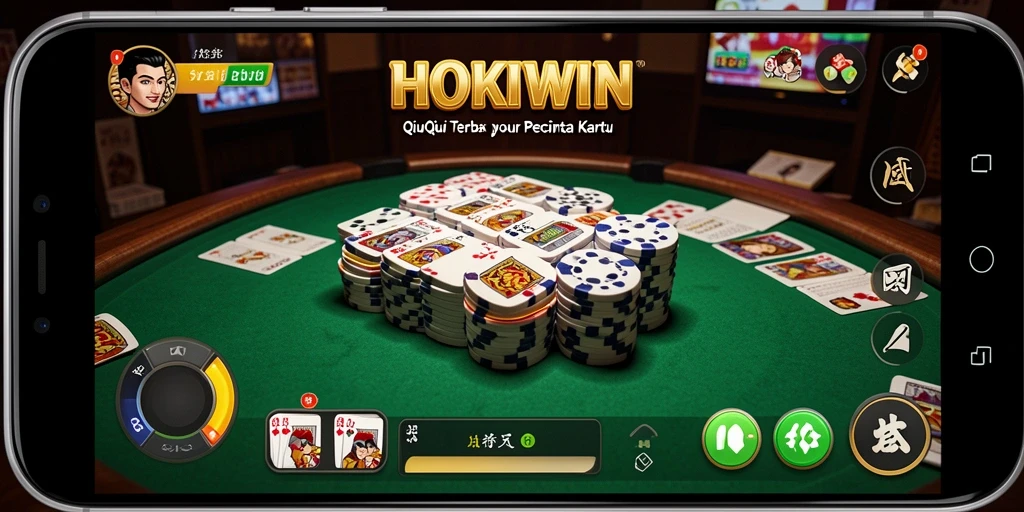 Tampilan gameplay seru dalam HOKIWIN dengan fitur QiuQiu.