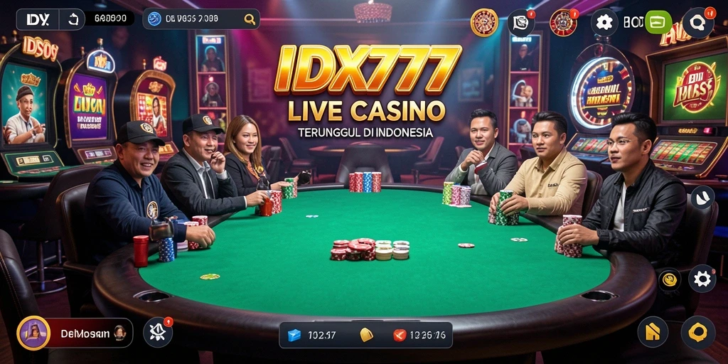 Tampilan gameplay Live Casino yang mendebarkan di IDX777.