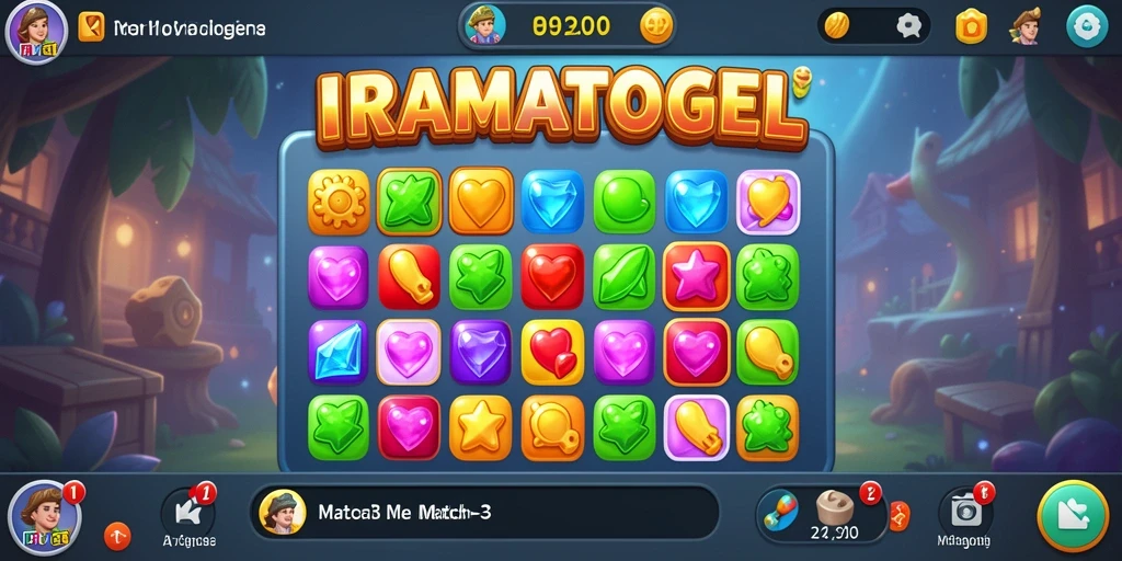 Tampilan gameplay seru dari game Match-3 IRAMATOGEL.