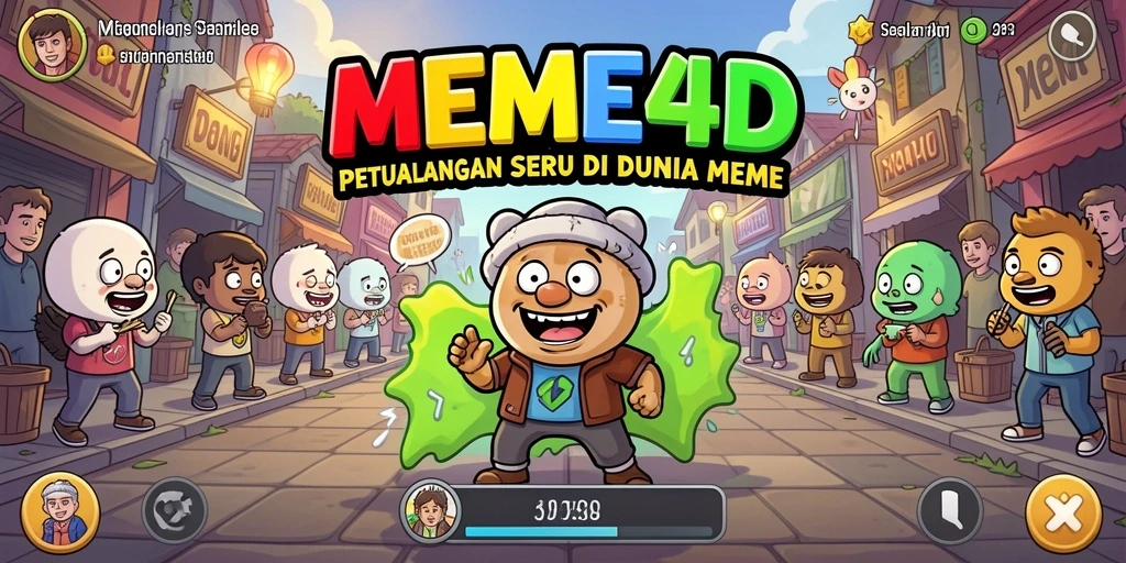 Gameplay seru di dunia meme yang penuh petualangan.