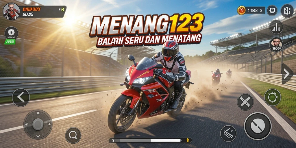 Tampilan seru gameplay balapan motor di MENANG123