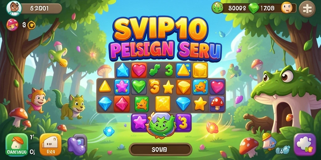 Menampilkan gameplay seru dan tantangan Match-3 di SVIP10.