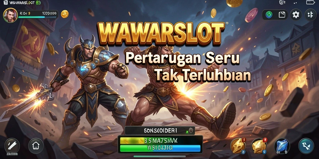Screenshot gameplay WAWARSLOT menampilkan aksi pertarungan yang mendebarkan.